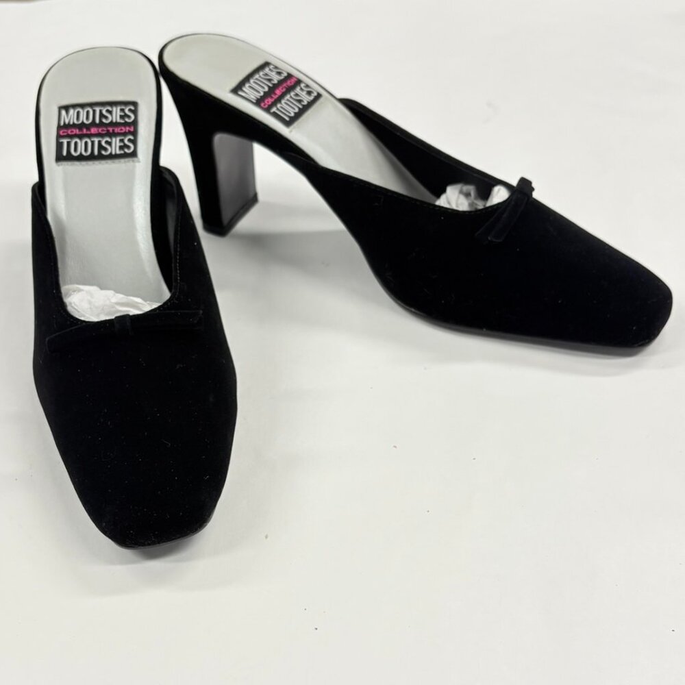 Mootsies Tootsies Collection Karina Black Heel Women 8.5 M Open Back Closed Toe